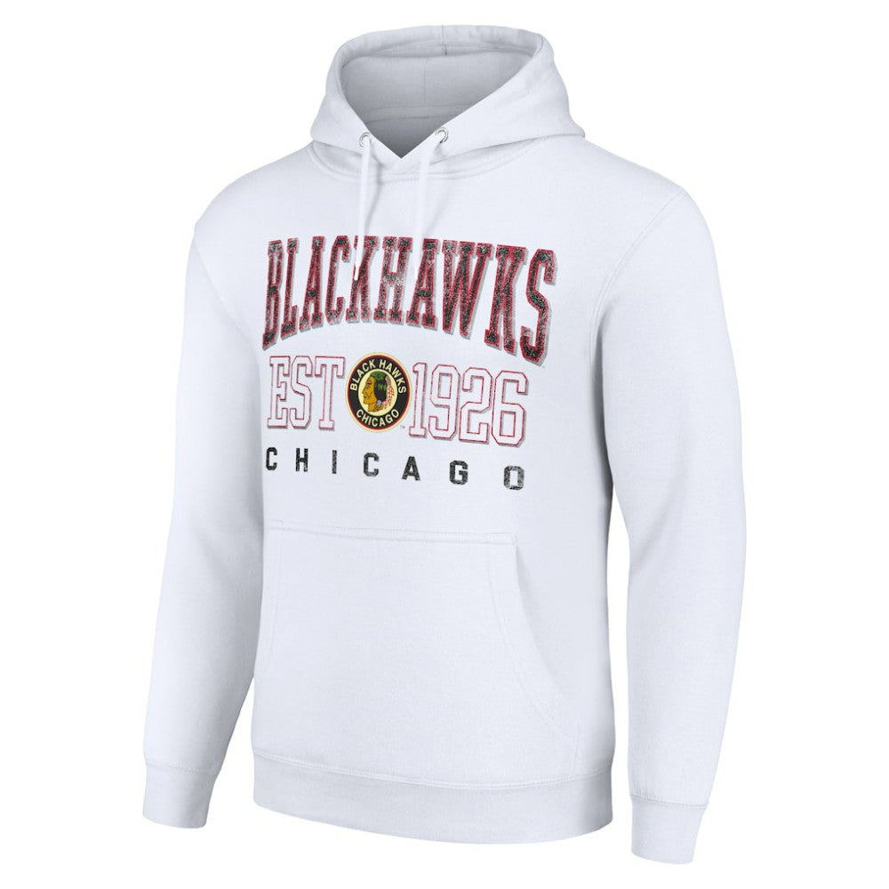 Chicago Blackhawks Starter Retro Graphic Pullover Hoodie - White Hoodies