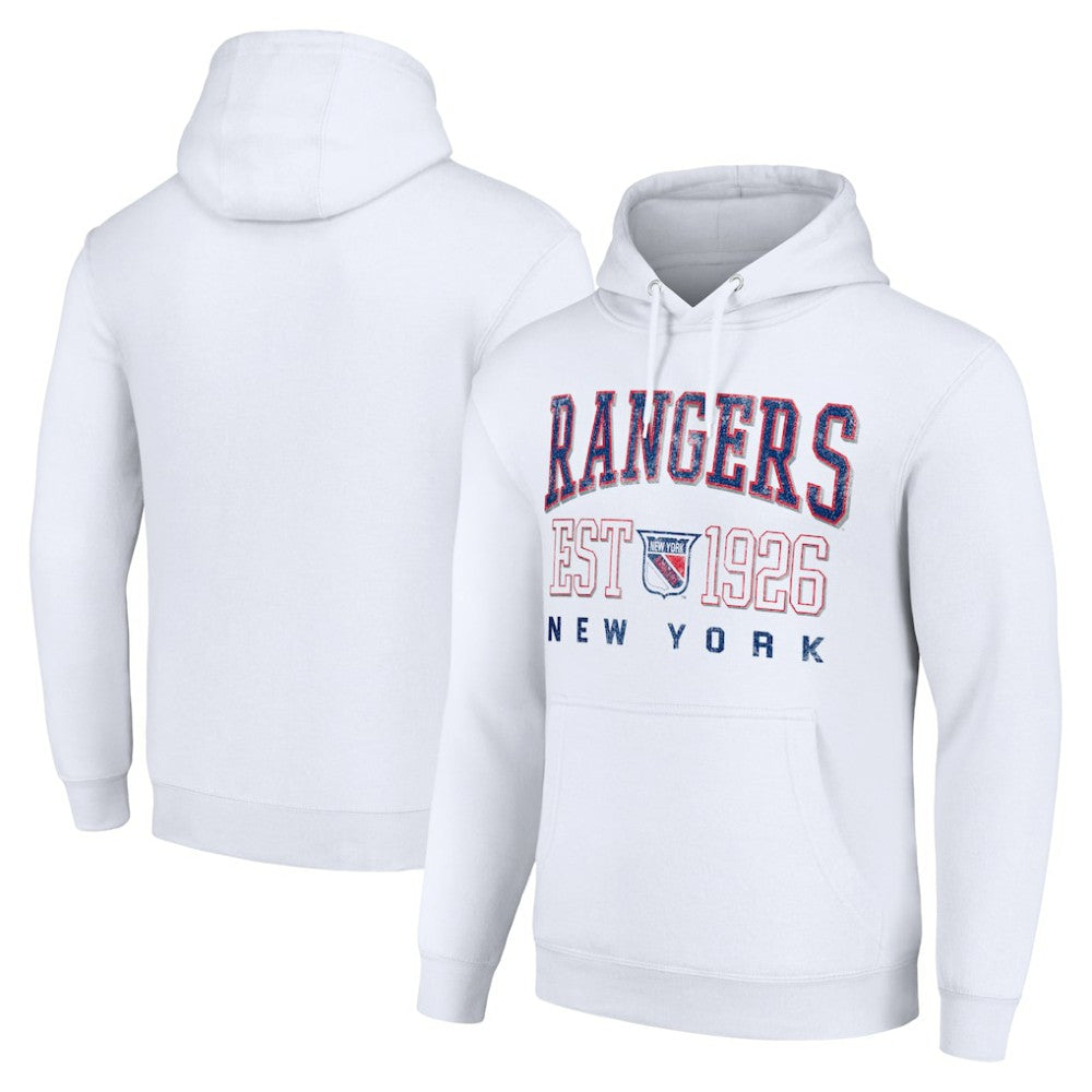 New York Rangers Starter Retro Graphic Pullover Hoodie - White Hoodies