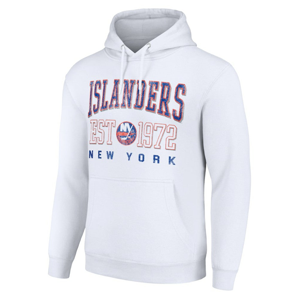 New York Islanders Starter Retro Graphic Pullover Hoodie - White Hoodies
