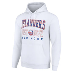 New York Islanders Starter Retro Graphic Pullover Hoodie - White Hoodies