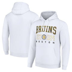 Boston Bruins Starter Retro Graphic Pullover Hoodie - White Hoodies