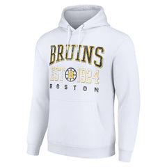 Boston Bruins Starter Retro Graphic Pullover Hoodie - White Hoodies