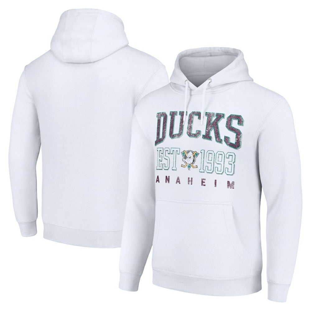 Anaheim Ducks Starter Retro Graphic Pullover Hoodie - White Hoodies