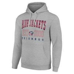 Columbus Blue Jackets Starter Graphic Pullover Hoodie - Heather Gray Hoodies
