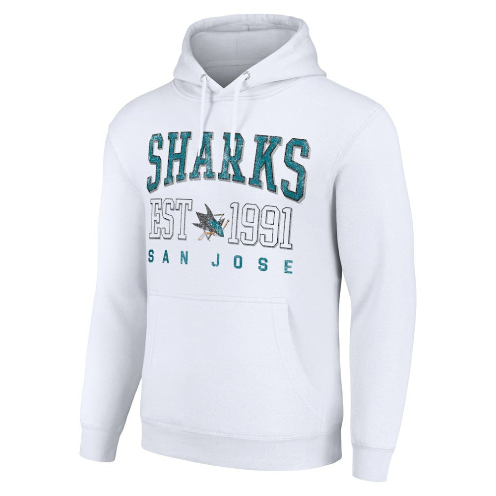 San Jose Sharks Starter Graphic Pullover Hoodie - White Hoodies
