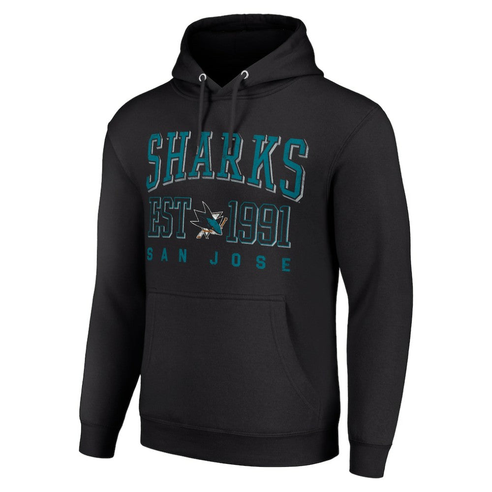 San Jose Sharks Starter Graphic Pullover Hoodie - Black Hoodies
