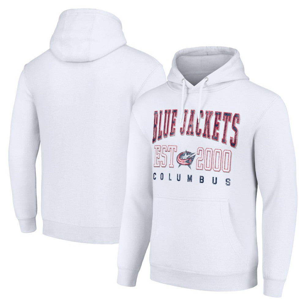 Columbus Blue Jackets Starter Graphic Pullover Hoodie - White Hoodies