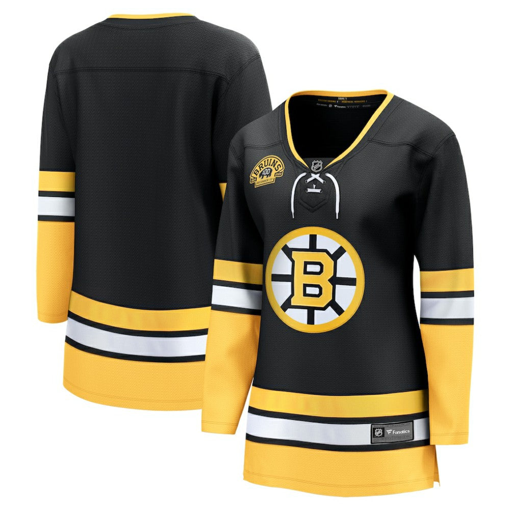 Boston Bruins Fanatics Women's Alternate 100th Anniversary Breakaway Jersey - Black Jerseys