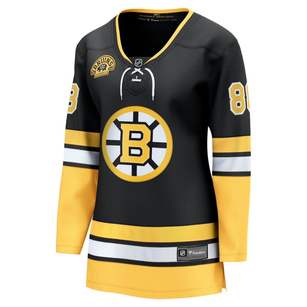 David Pastrnak Boston Bruins Fanatics Women's 100th Anniversary Breakaway Jersey - Black Jerseys