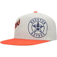 Houston Astros Knock Out Panel Snapback Hat Gray/Orange
