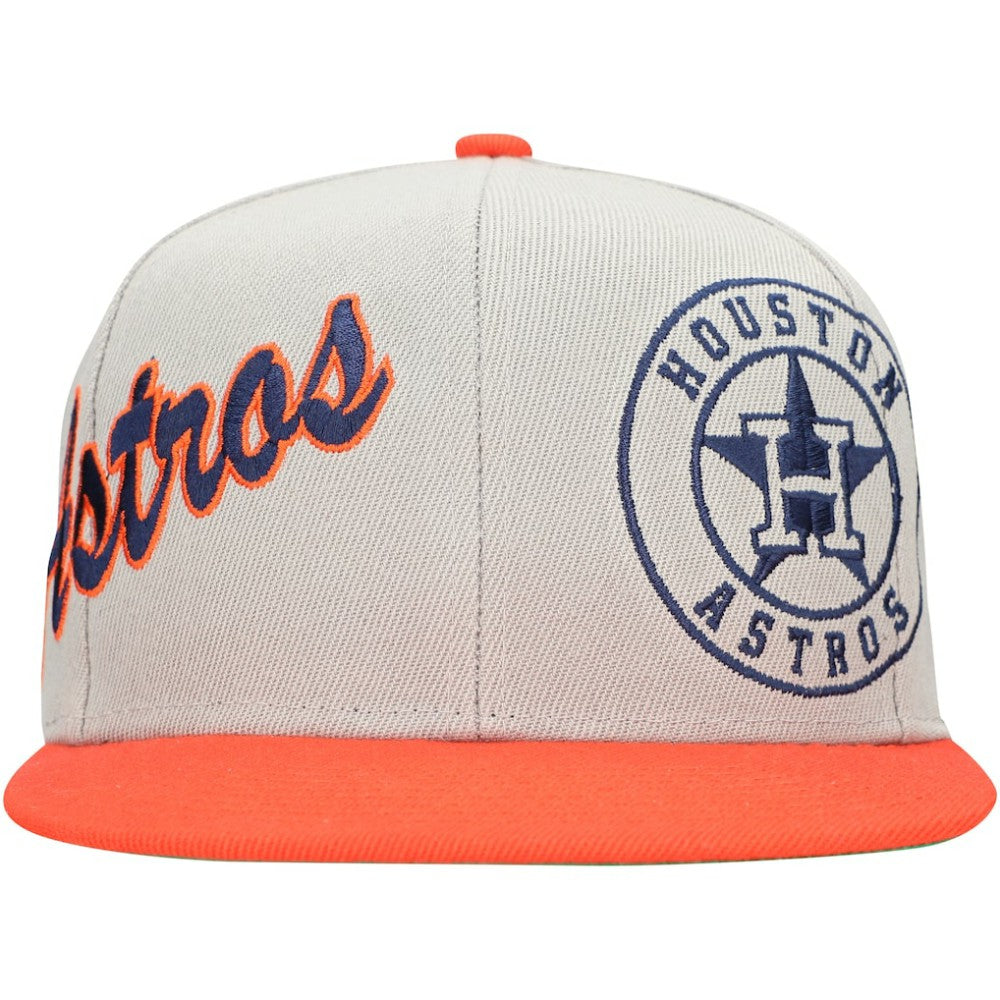 Houston Astros Knock Out Panel Snapback Hat Gray/Orange