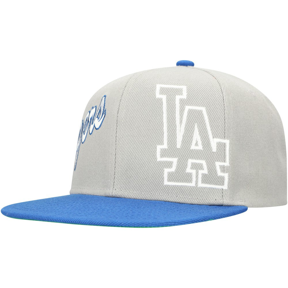 Los Angeles Dodgers Knock Out Panel Snapback Hat Gray/Royal