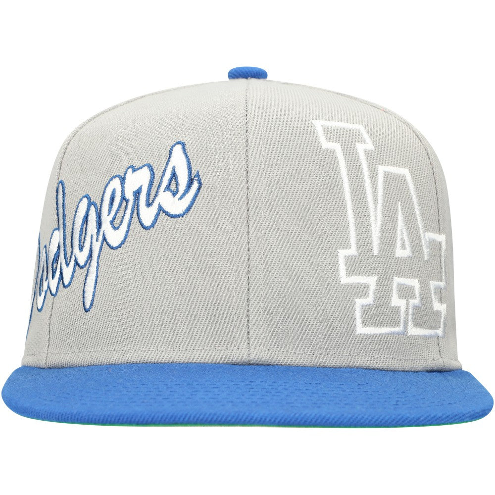 Los Angeles Dodgers Knock Out Panel Snapback Hat Gray/Royal