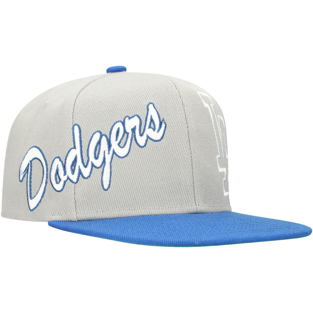 Los Angeles Dodgers Knock Out Panel Snapback Hat Gray/Royal