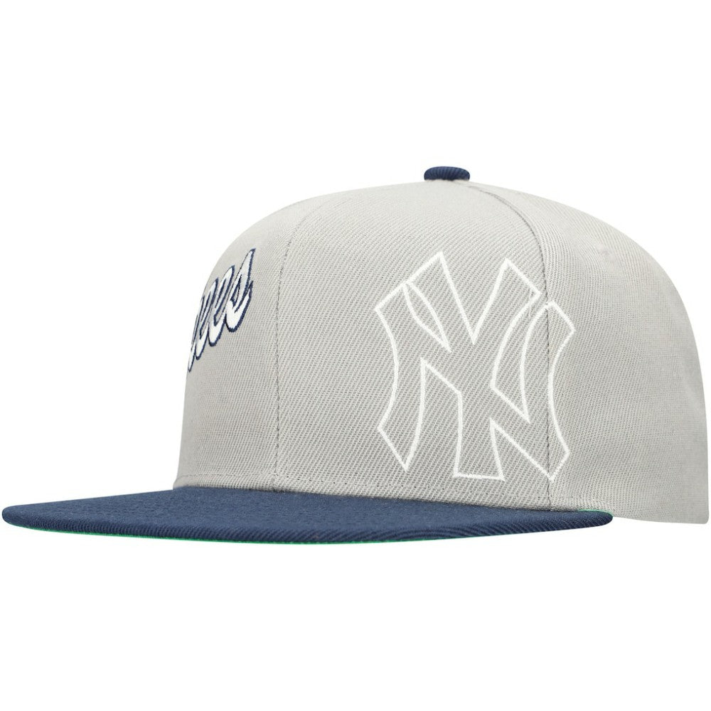 New York Yankees Knock Out Panel Snapback Hat Gray