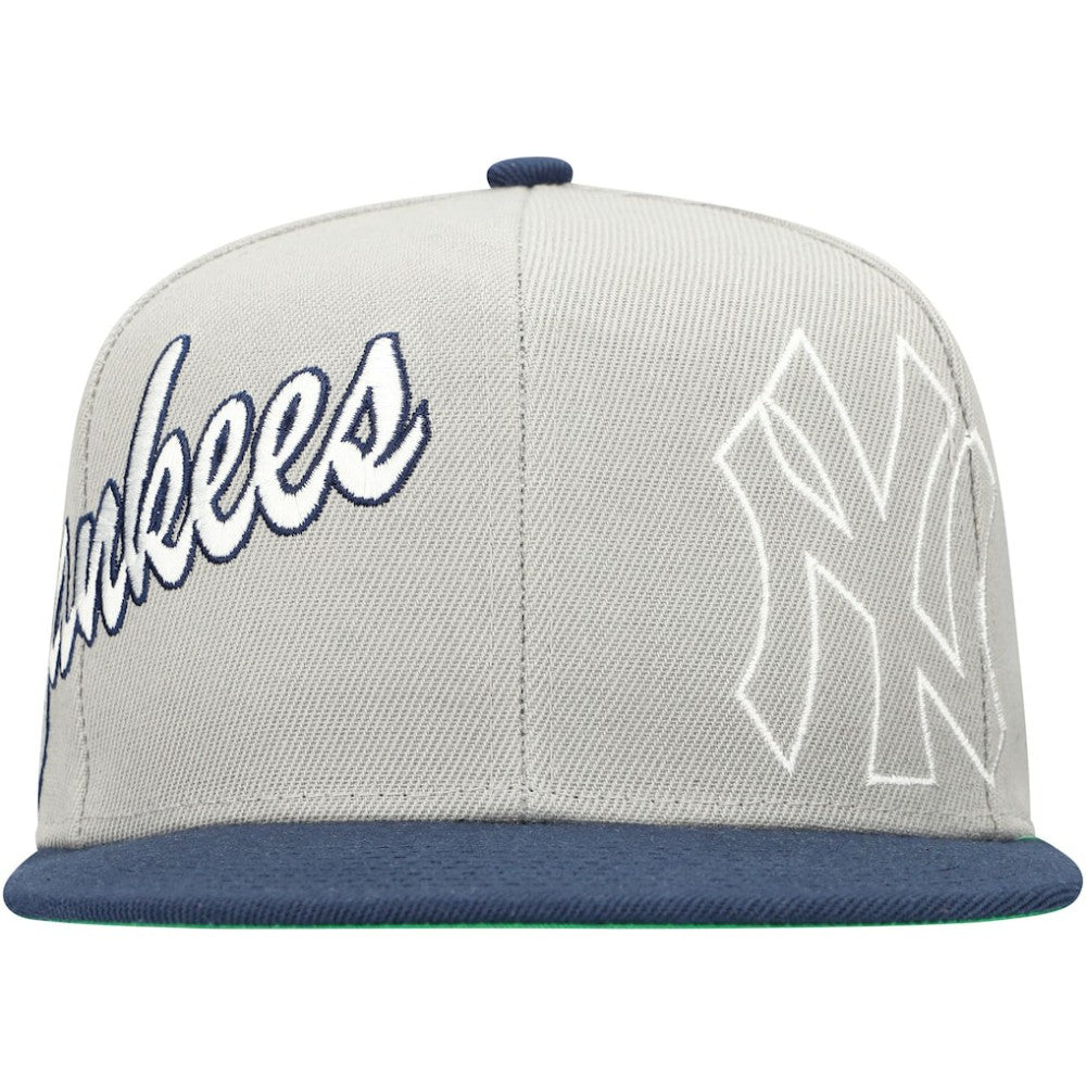 New York Yankees Knock Out Panel Snapback Hat Gray