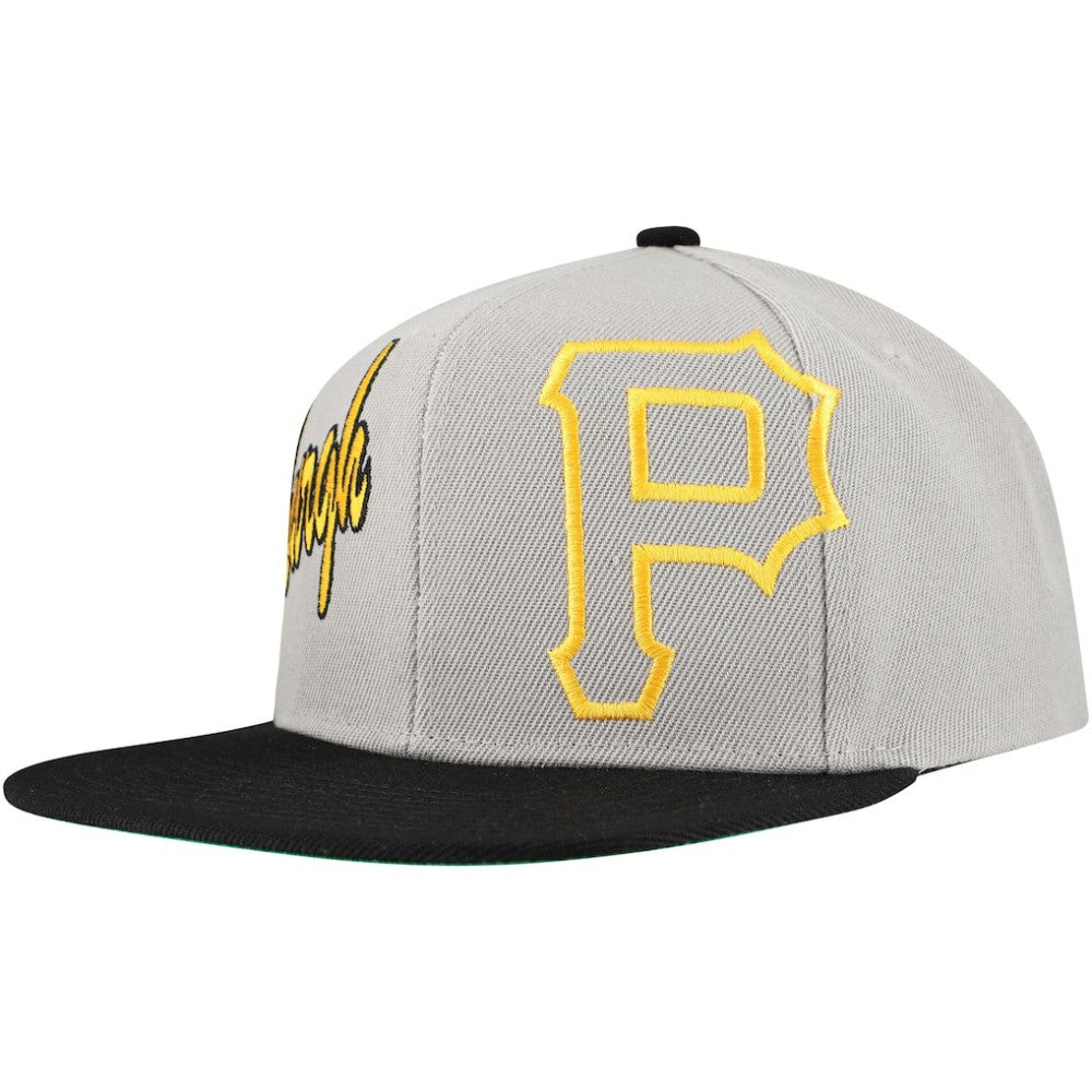 Pittsburgh Pirates Knock Out Panel Snapback Hat Gray