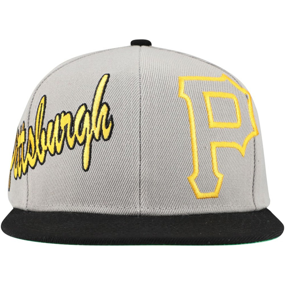 Pittsburgh Pirates Knock Out Panel Snapback Hat Gray