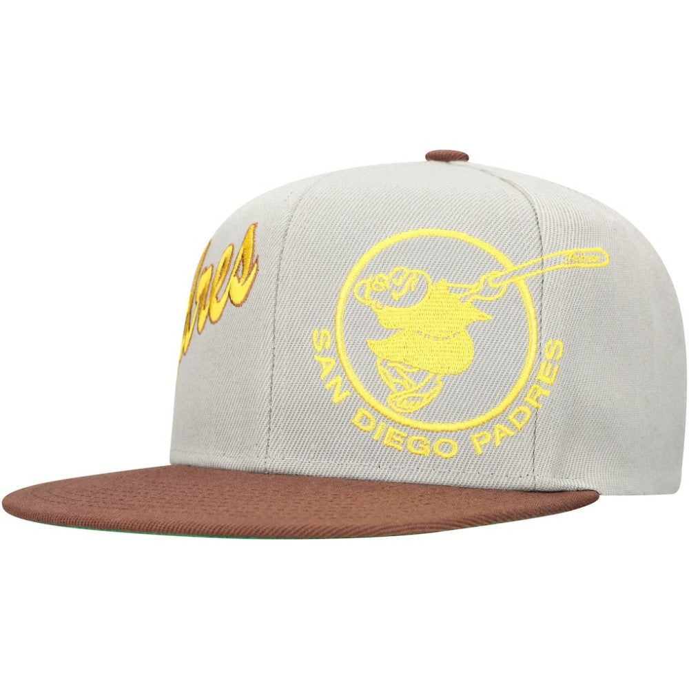 San Diego Padres Knock Out Panel Snapback Hat Gray/Brown