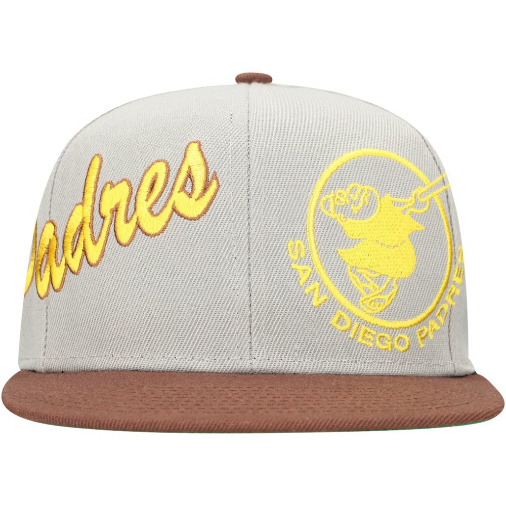San Diego Padres Knock Out Panel Snapback Hat Gray/Brown