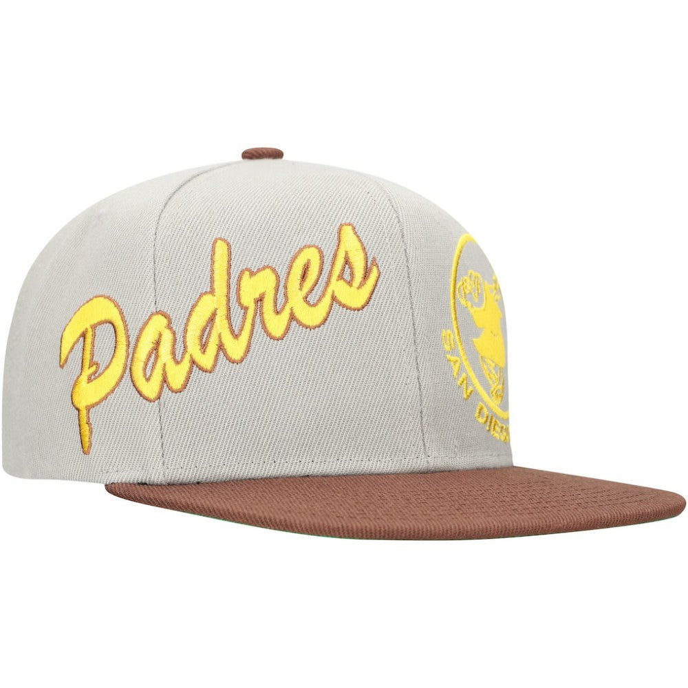 San Diego Padres Knock Out Panel Snapback Hat Gray/Brown