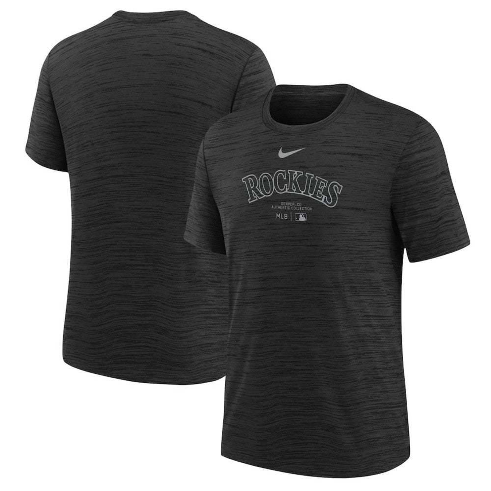 Colorado Rockies Youth Authentic Collection Practice Performance T-Shirt Black