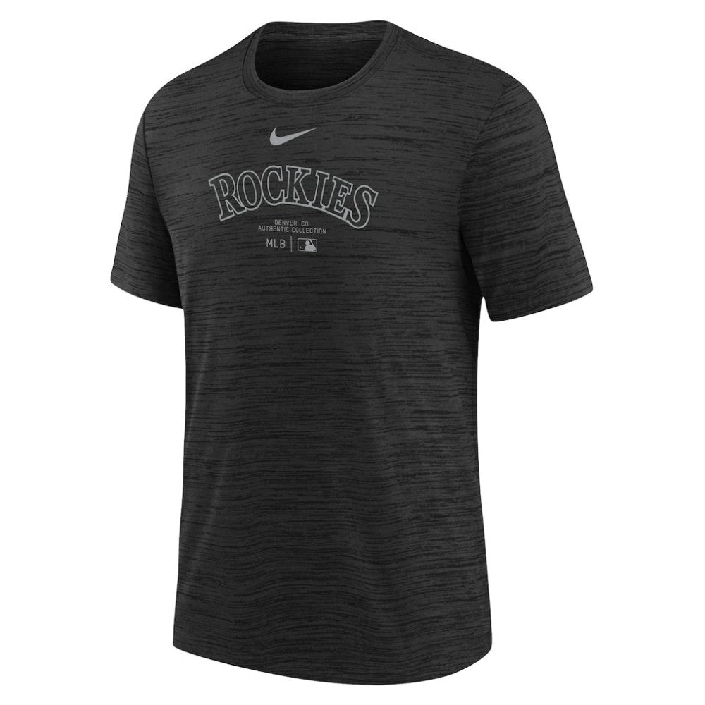 Colorado Rockies Youth Authentic Collection Practice Performance T-Shirt Black