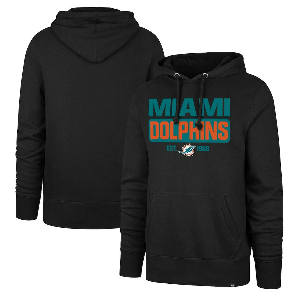 Miami Dolphins '47 Box Out Headline Pullover Hoodie - Black on sale