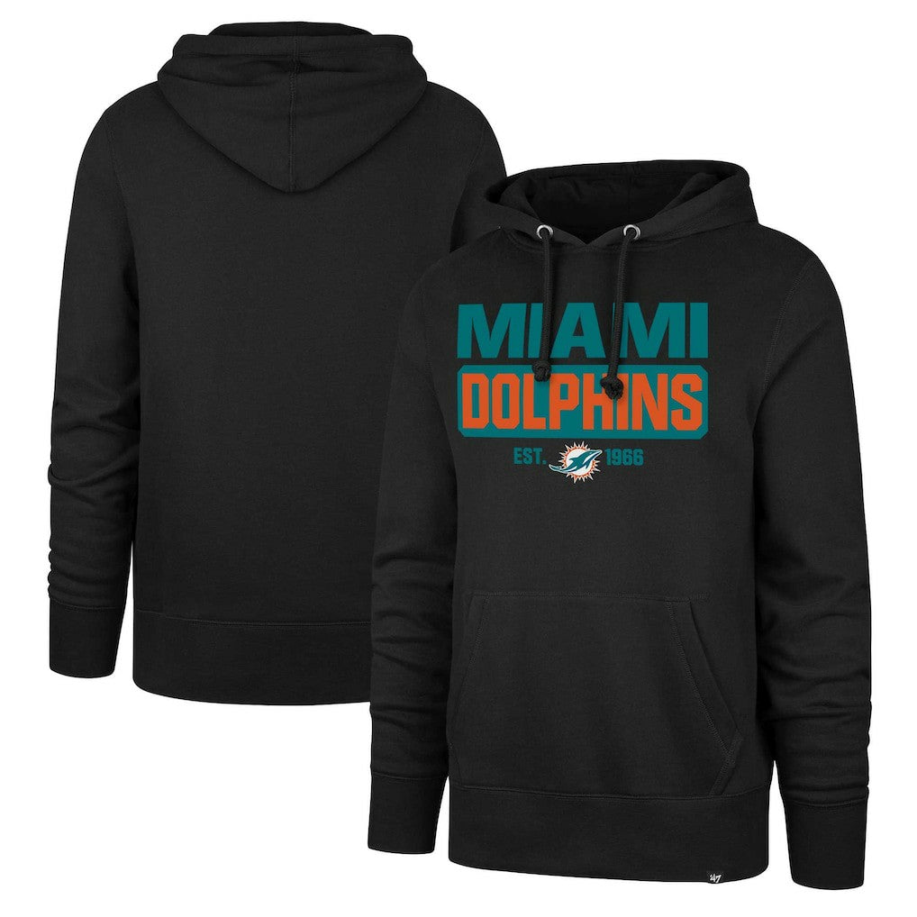 Miami Dolphins '47 Box Out Headline Pullover Hoodie - Black on sale