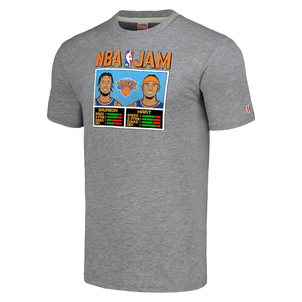 Jalen Brunson & Josh Hart New York Knicks Homage Unisex NBA Jam Tri-Blend T-Shirt - Gray outlet
