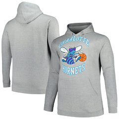 Charlotte Hornets Hardwood Classics Big & Tall Pullover Hoodie - Heather Gray discount