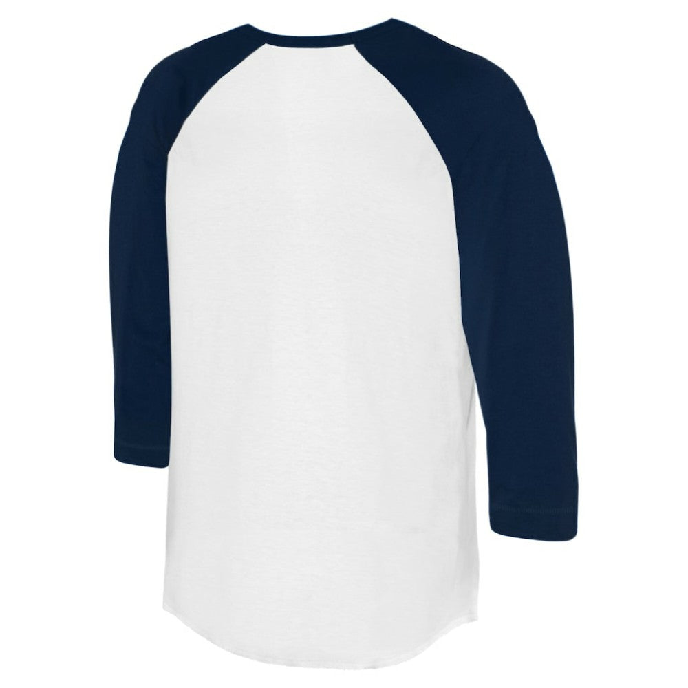 Cleveland Guardians Tiny Turnip Unisex Butterfly Glove 3/4-Sleeve Raglan T-Shirt White/Navy
