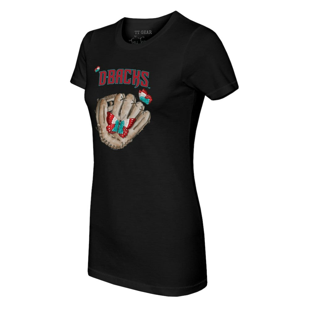 Arizona Diamondbacks Tiny Turnip Women's Butterfly Glove T-Shirt Black