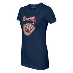 Atlanta Braves Tiny Turnip Women's Butterfly Glove T-Shirt Navy