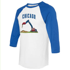 Chicago Cubs Tiny Turnip Unisex Excavator 3/4-Sleeve Raglan T-Shirt White/Royal
