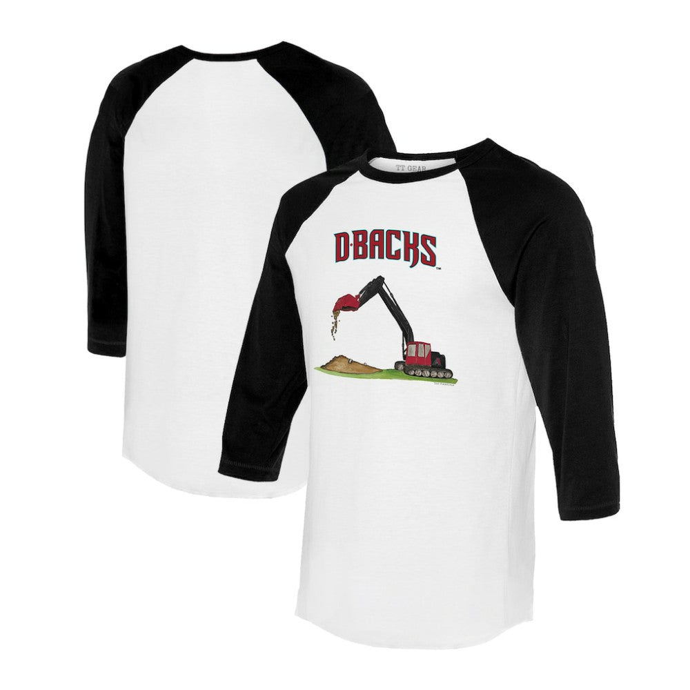 Arizona Diamondbacks Tiny Turnip Unisex Excavator 3/4-Sleeve Raglan T-Shirt White/Black