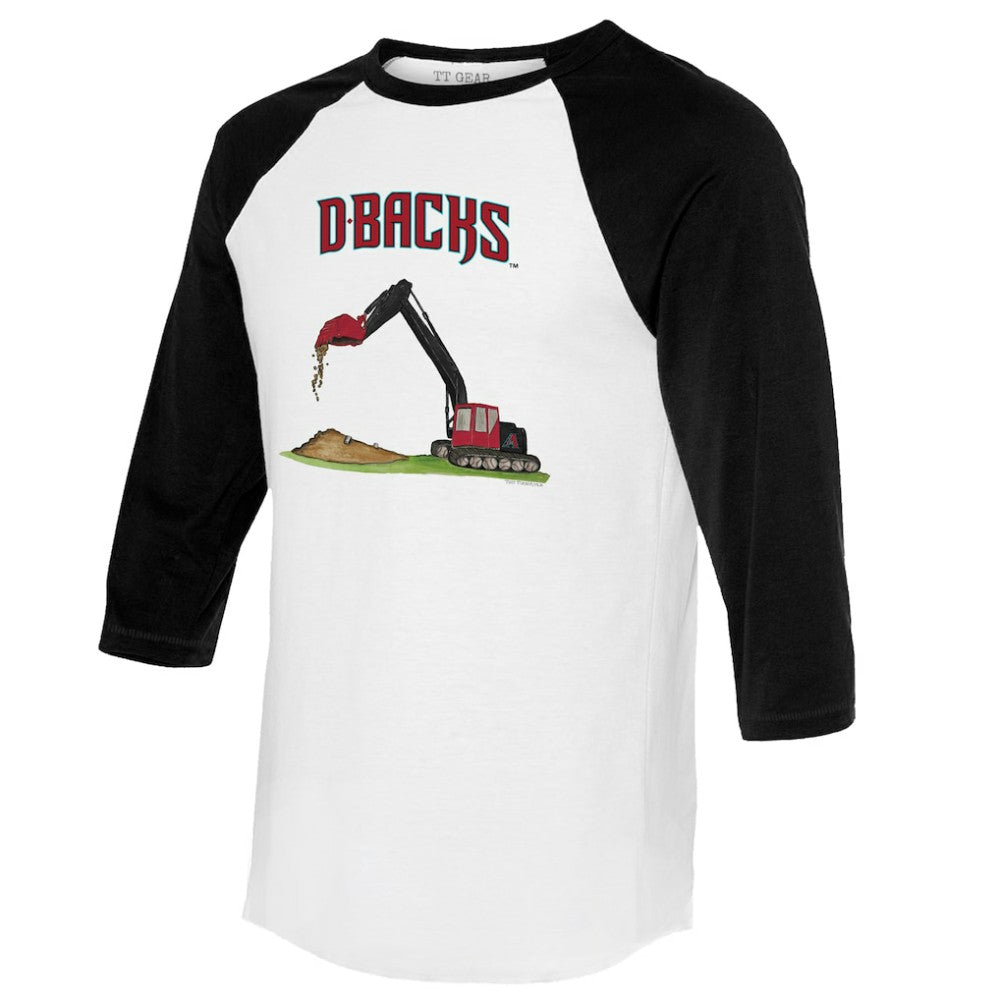 Arizona Diamondbacks Tiny Turnip Unisex Excavator 3/4-Sleeve Raglan T-Shirt White/Black