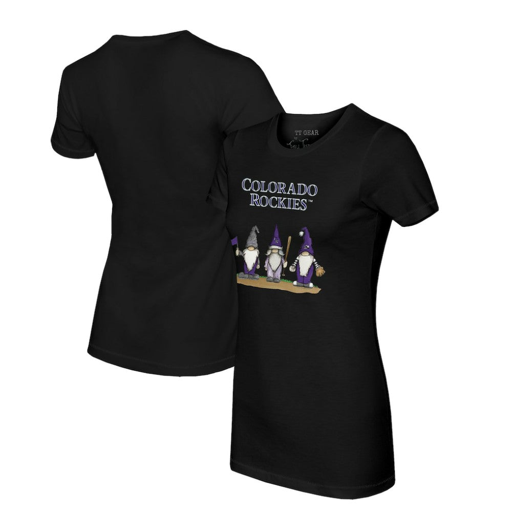 Colorado Rockies Tiny Turnip Women's Gnomes T-Shirt Black