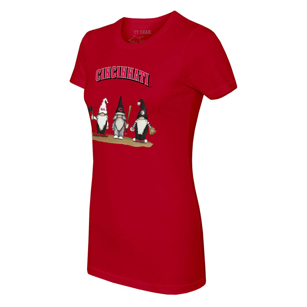 Cincinnati Reds Tiny Turnip Women's Gnomes T-Shirt Red