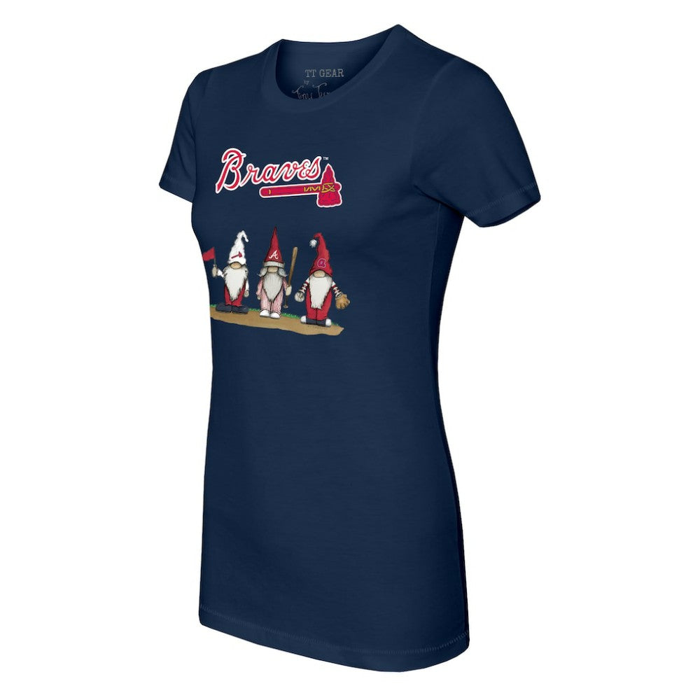 Atlanta Braves Tiny Turnip Women's Gnomes T-Shirt Navy