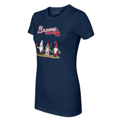 Atlanta Braves Tiny Turnip Women's Gnomes T-Shirt Navy