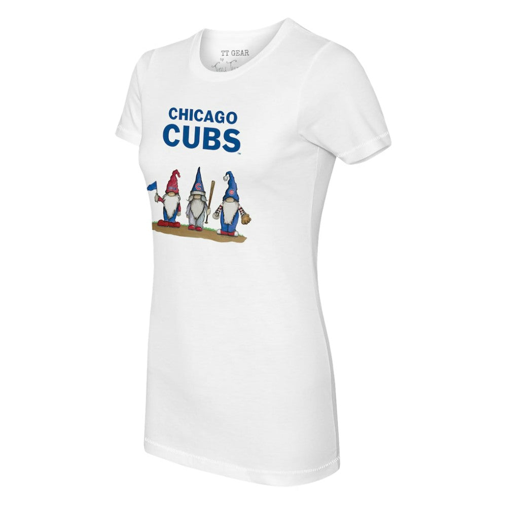 Chicago Cubs Tiny Turnip Women's Gnomes T-Shirt White