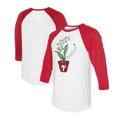 Philadelphia Phillies Tiny Turnip Unisex Lilies & Ladybugs 3/4-Sleeve Raglan T-Shirt White/Red