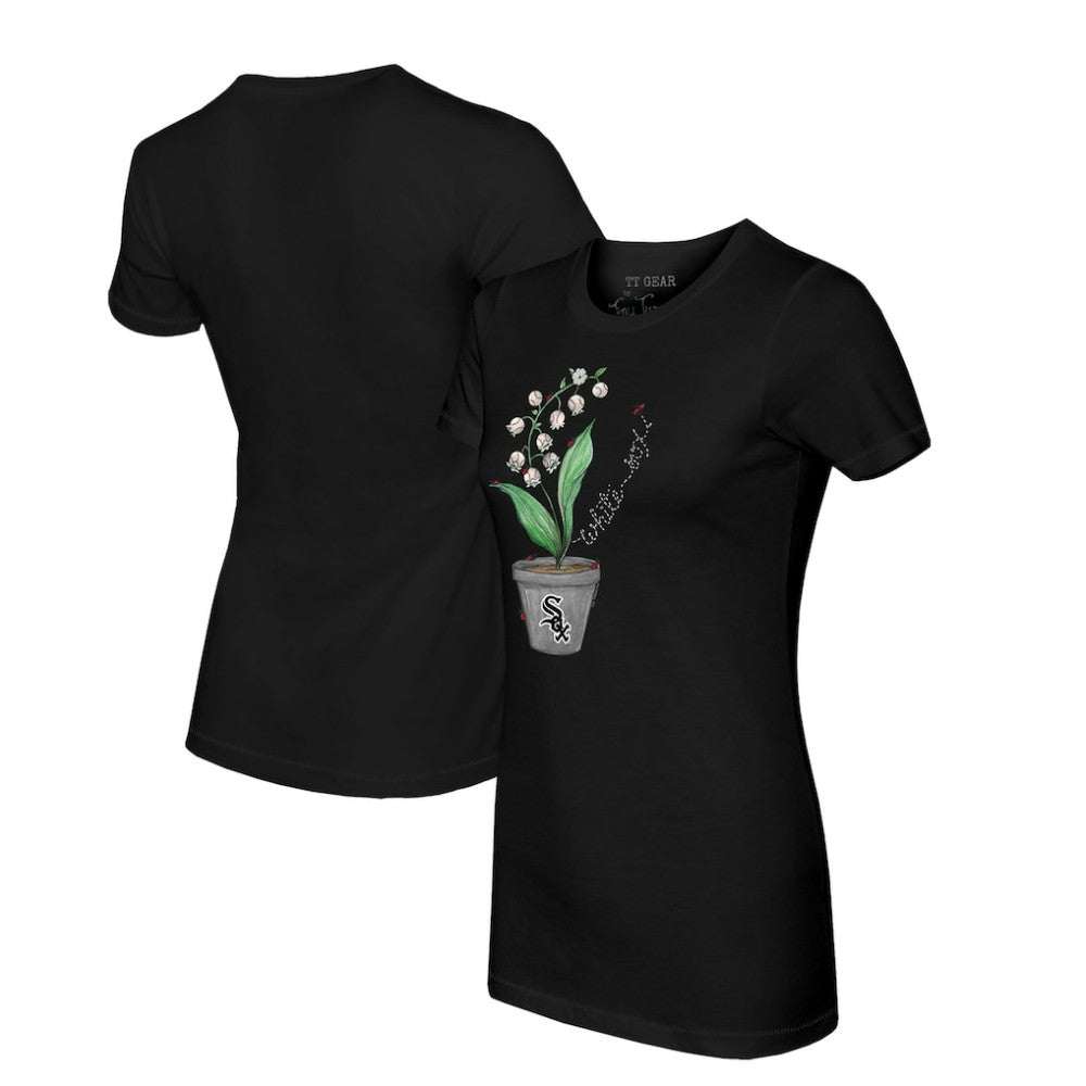 Chicago White Sox Tiny Turnip Women's Lilies & Ladybugs T-Shirt Black