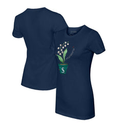 Seattle Mariners Tiny Turnip Women's Lilies & Ladybugs T-Shirt Navy