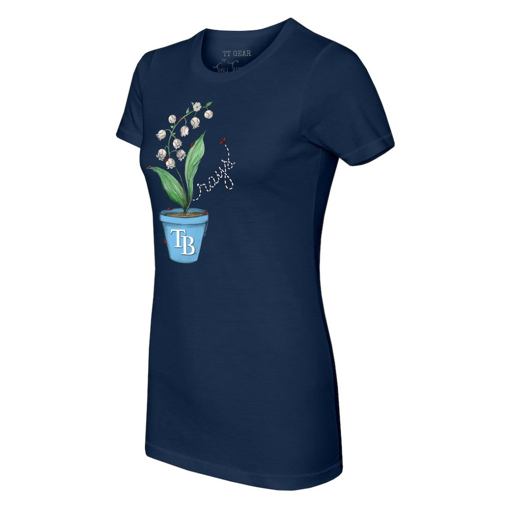 Tampa Bay Rays Tiny Turnip Women's Lilies & Ladybugs T-Shirt Navy