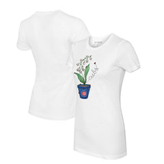 Chicago Cubs Tiny Turnip Women's Lilies & Ladybugs T-Shirt White