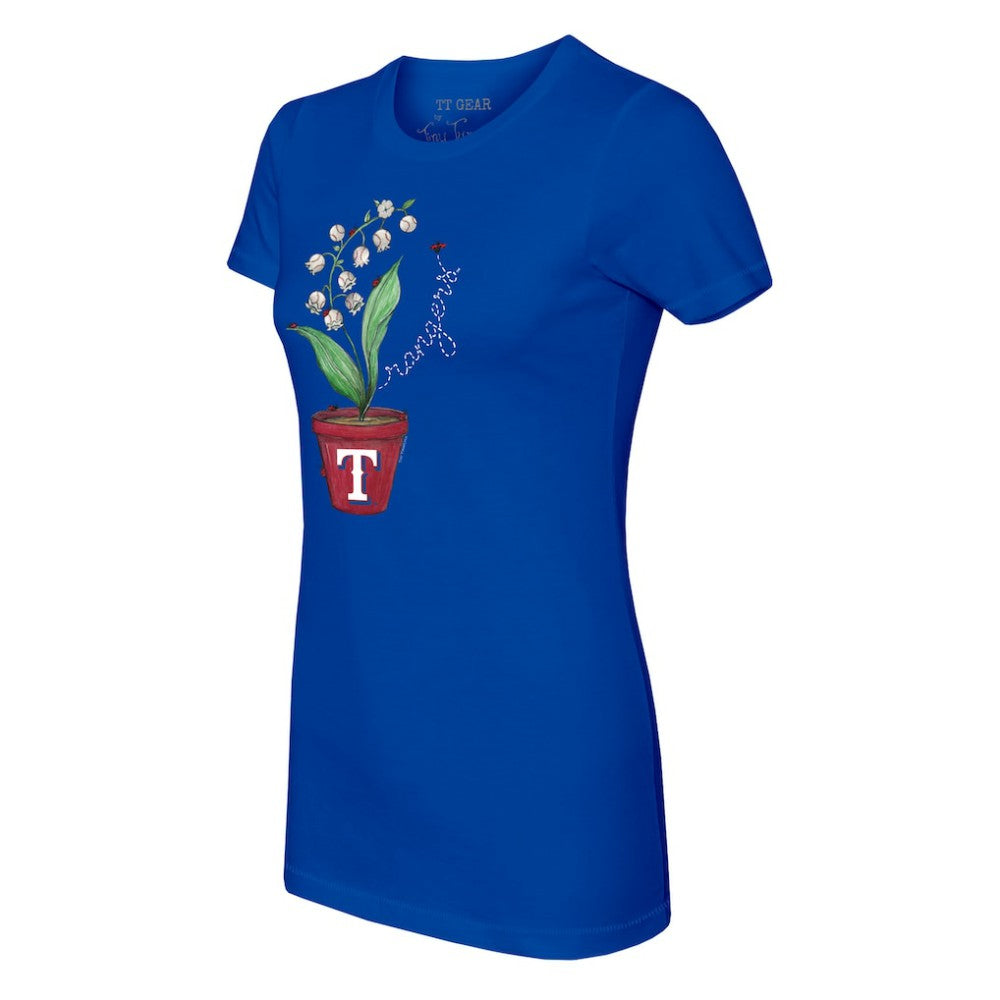 Texas Rangers Tiny Turnip Women's Lilies & Ladybugs T-Shirt Royal