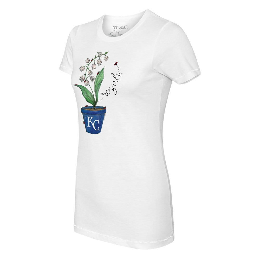 Kansas City Royals Tiny Turnip Women's Lilies & Ladybugs T-Shirt White