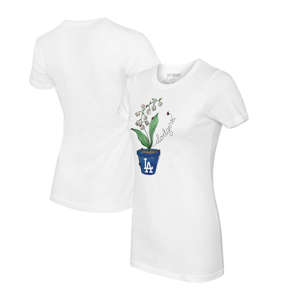 Los Angeles Dodgers Tiny Turnip Women's Lilies & Ladybugs T-Shirt White